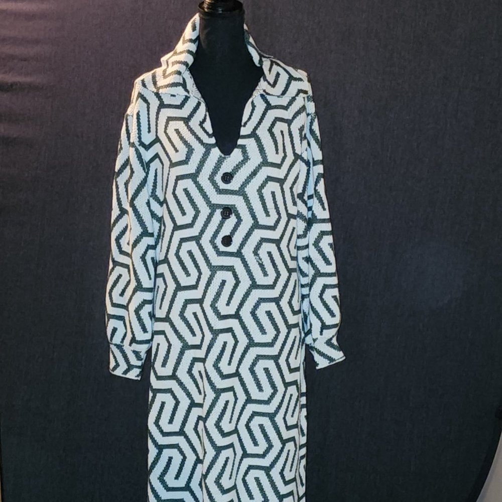 Geo Print Sweater Dress